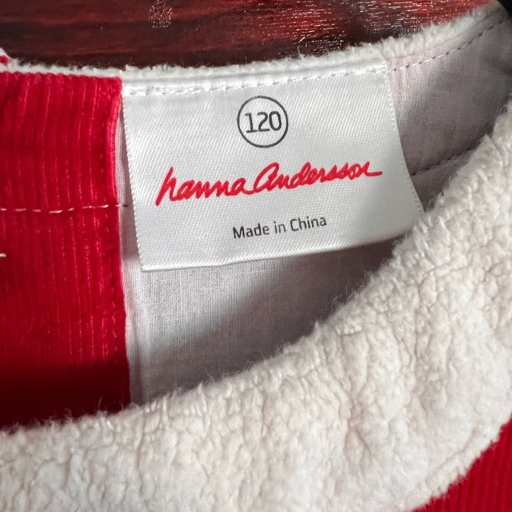 Hannah Anderson Girls Holiday Christmas Dress Red Corduroy size 6/6X